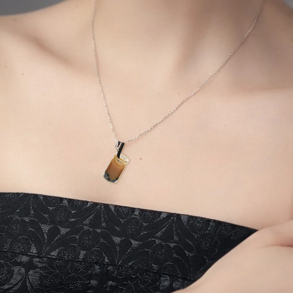 

20Pcs Simulation Pearl Milk Tea Cup Pendant Earrings Resin Material Durable Creative Keychain Charms Unique DIY Background Decor