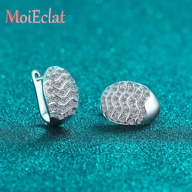 

Для подвесок женские платиновые PT950 модные серьги-кольца с полным бриллиантом 1,53 карата с муассанитом классические волнистые серьги-кольца в форме листа аксессуары ювелирные изделия подарок