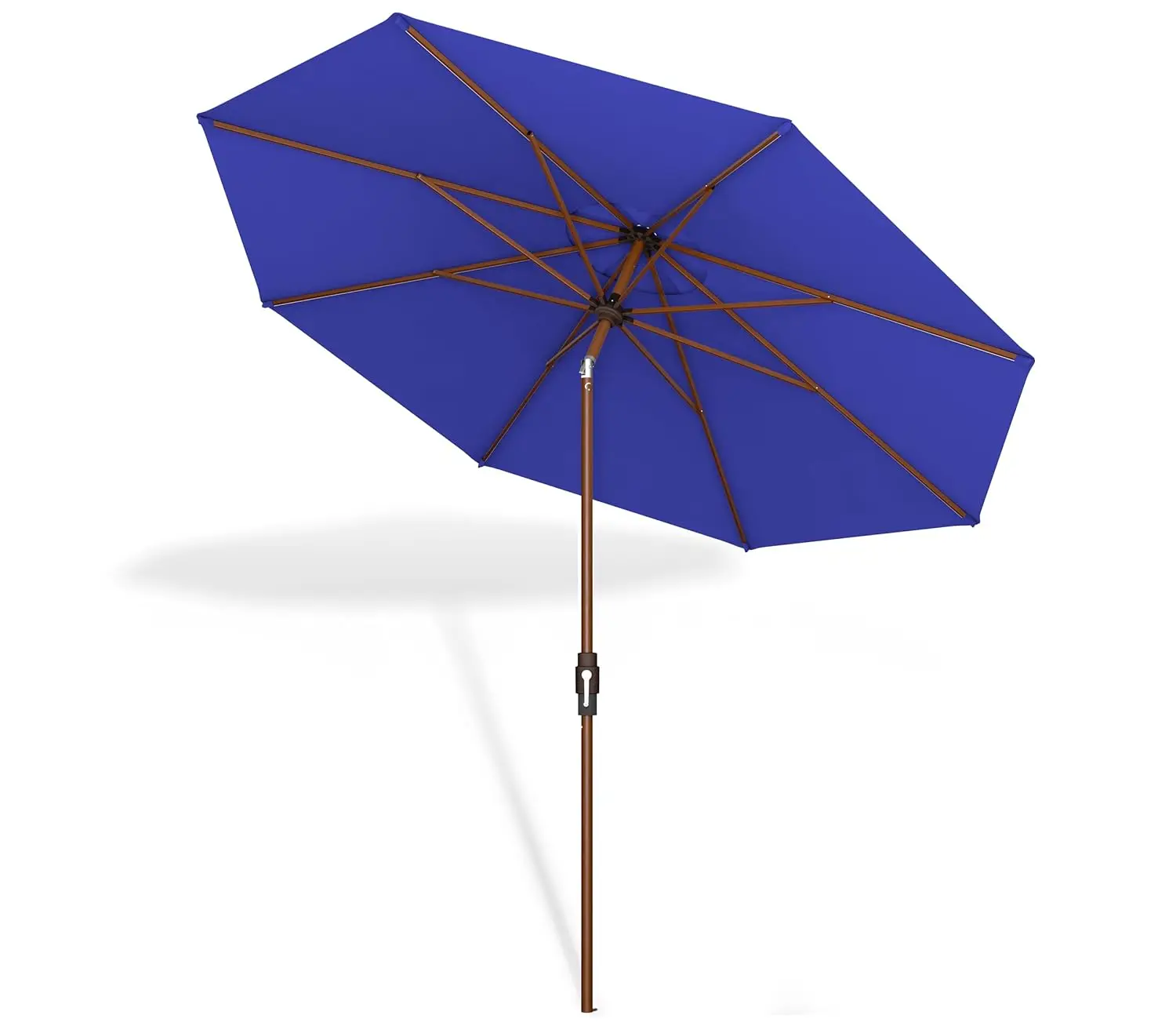 #￥forWooden 9Ft Patio Umbrella 360° Swivel Tilt 8 Fiberglass Ribs UV Fabric Deck Pool Garden Porch Outdoor, Customized