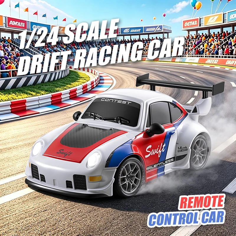 1:24 RC Car 2.4G 4WD High Speed Remote Control Drift Car with Light Radio Controlled Racing Vehicle Model Toy Kids Boy Gifts