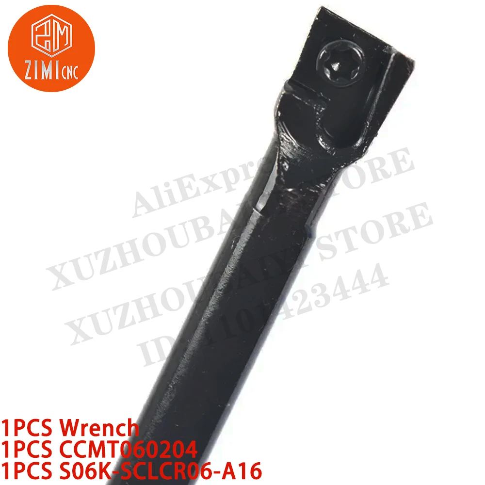 1PCS S06K-SCLCR06 indexable boring bar shank 95° CNC Lathe +1PCS CCMT0602 Carbide Insert CNC metal lathe mechanical cutting tool