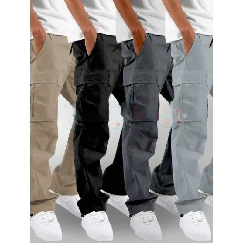 

Men's Loose Fit Cargo Pants Autumn Sle Dstring Waist Multiple kets Retro Sle Ciwalk Nine Points Trousers