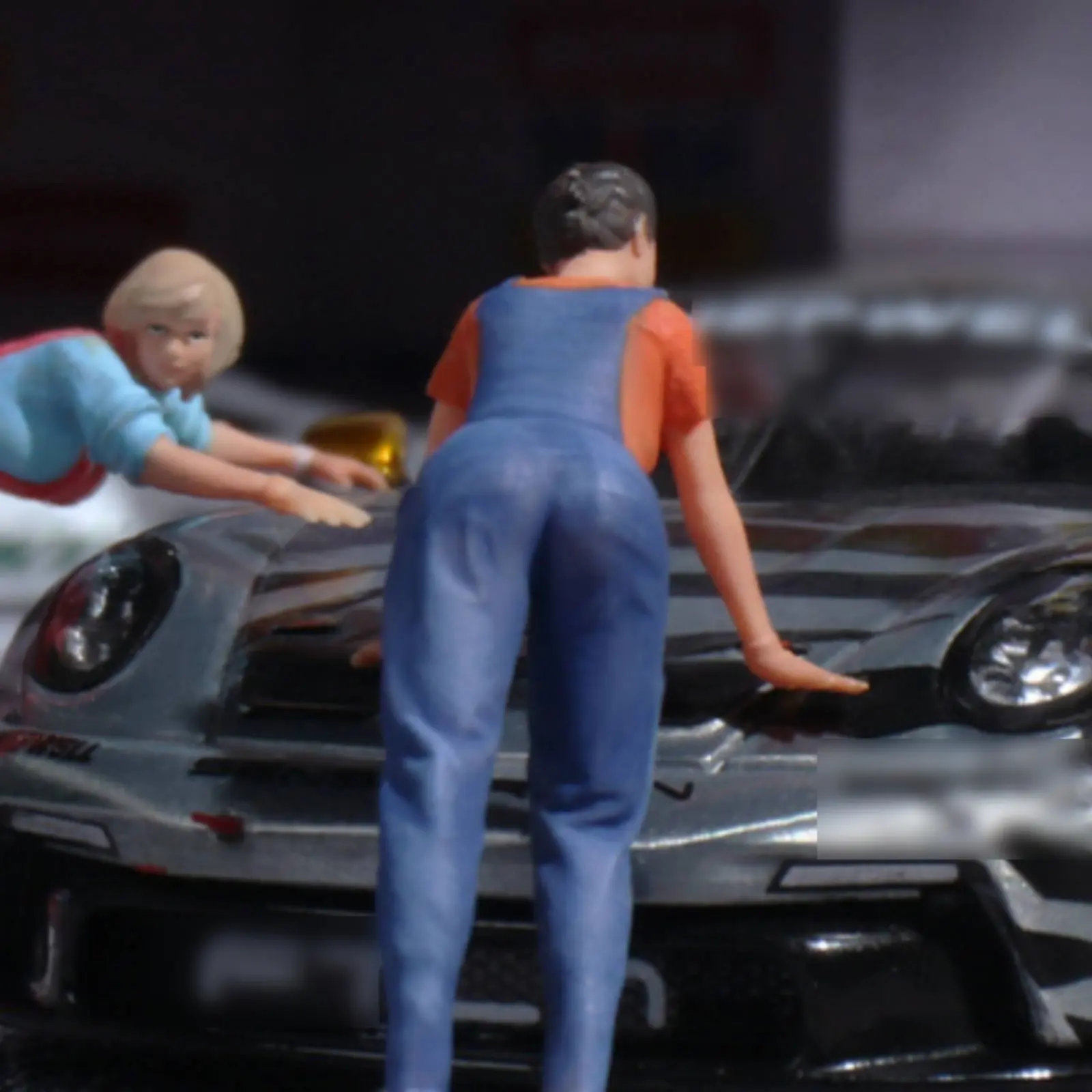 Car Wash Figurine Set Detailed Paint Resin Model Figures for Miniature Scene Builders