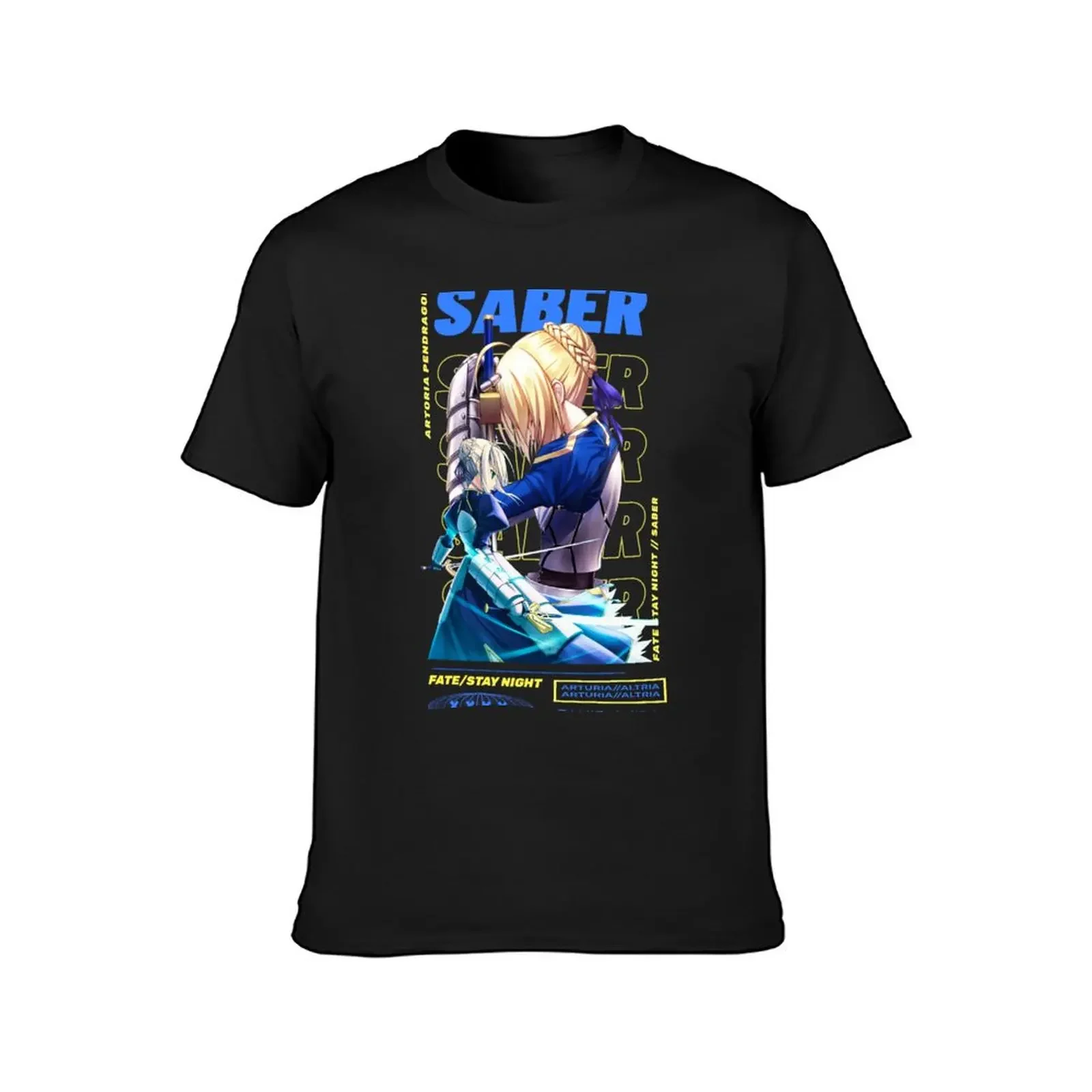 Saber Fate Stay anime T-Shirt summer tops oversized t shirt animal prinfor boys oversized T-shirt men