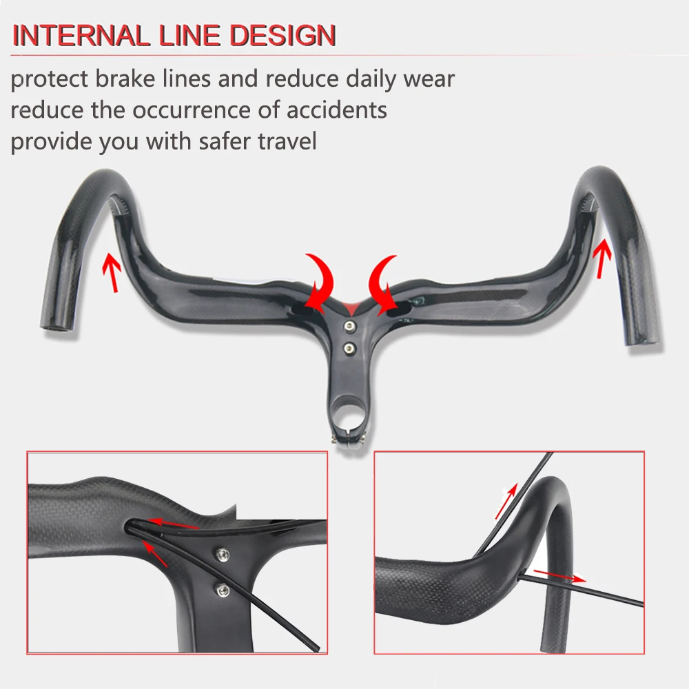 Carbon Road Integrated Handlebar,1-1/8