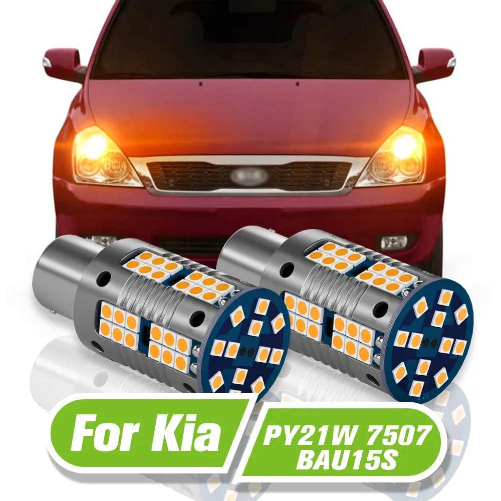 

For Kia Sedona 1 2 3 Seltos Sorento 4 Soul Sportage Stinger Stonic XCeed LED Turn Signal Light PY21W BAU15S 2pcs Turning Lamp Ac