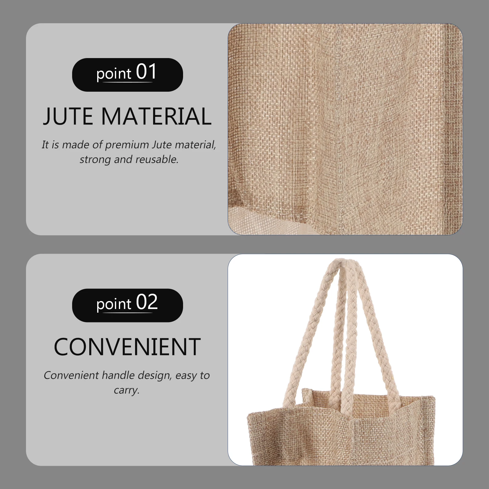 2 قطعة حقيبة زجاجات النبيذ حقيبة هدايا النبيذ الأحمر مع نافذة حقيبة الجوت الثقيلة لحامل الحاضر زجاجة أنيقة محمولة #4