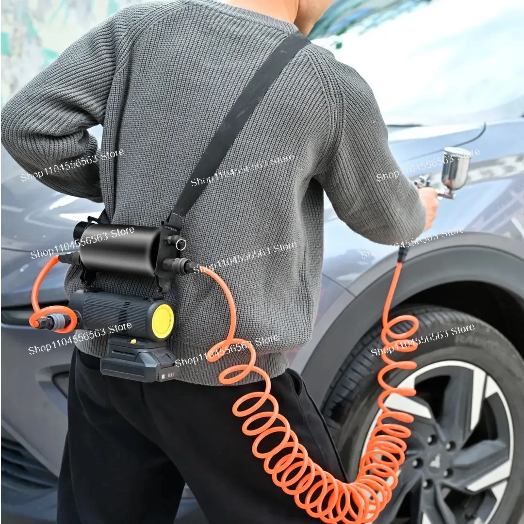 Compresor de Aire Portátil con Batería de Litio Mejorada, Bomba de Aire Pequeña Tipo Mochila