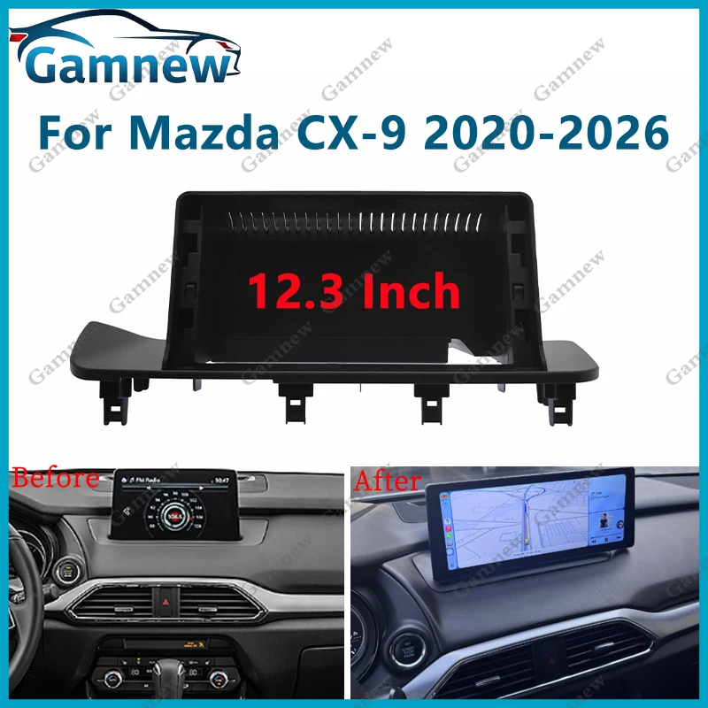 12.3 Inch Car Frame Fascia Adapter Android Radio Dash Fitting Panel Kit For Mazda CX-9 2020-2026