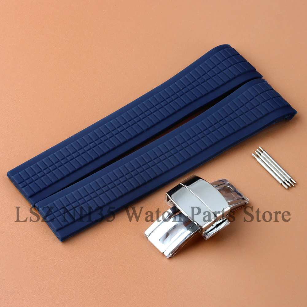 21 ミリメートル NH35 ハイト品質ゴム時計バンドステンレス鋼バックルスポーツストラップアクアノート NH35 NH36 交換時計部品