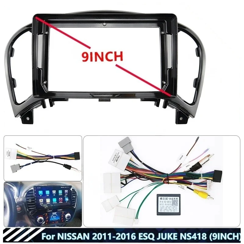 For NISSAN 2011-2016 ESQ JUKE NS418 9INCH Car Radio Android Stereo Screens Accessories Navigation Dashboard Cables Frame Canbus