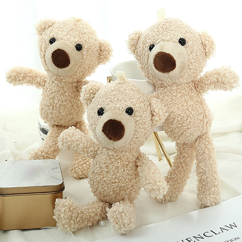 Cute Bear Plush Toys Cartoon Bear Animal Plush Stuffed Dolls Bag Charm Pendant Soft Quality Animal Toys For Girl Small Gift