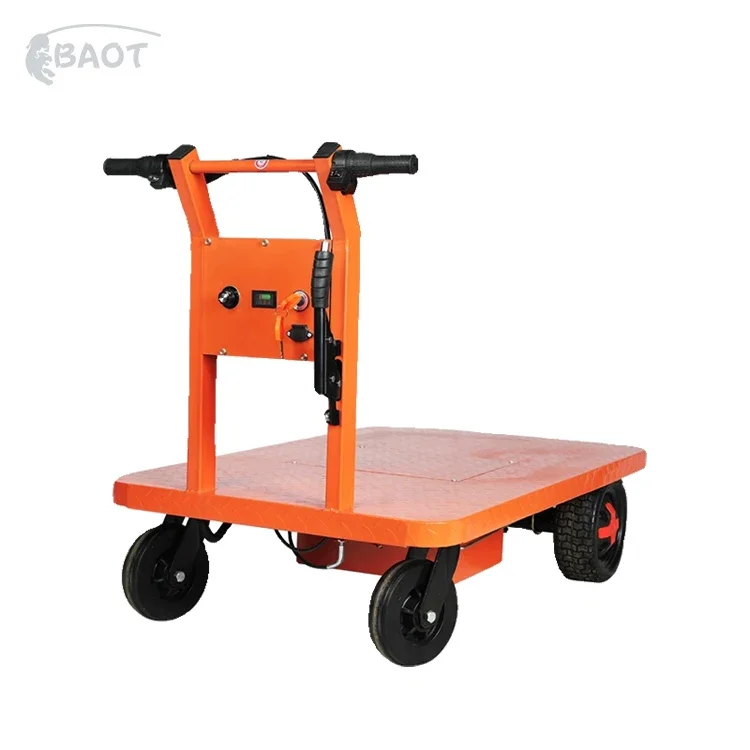 Baot Warehouse Trolley Mini Electric Manual Pallet Portable Carrying Material Flat Trolley