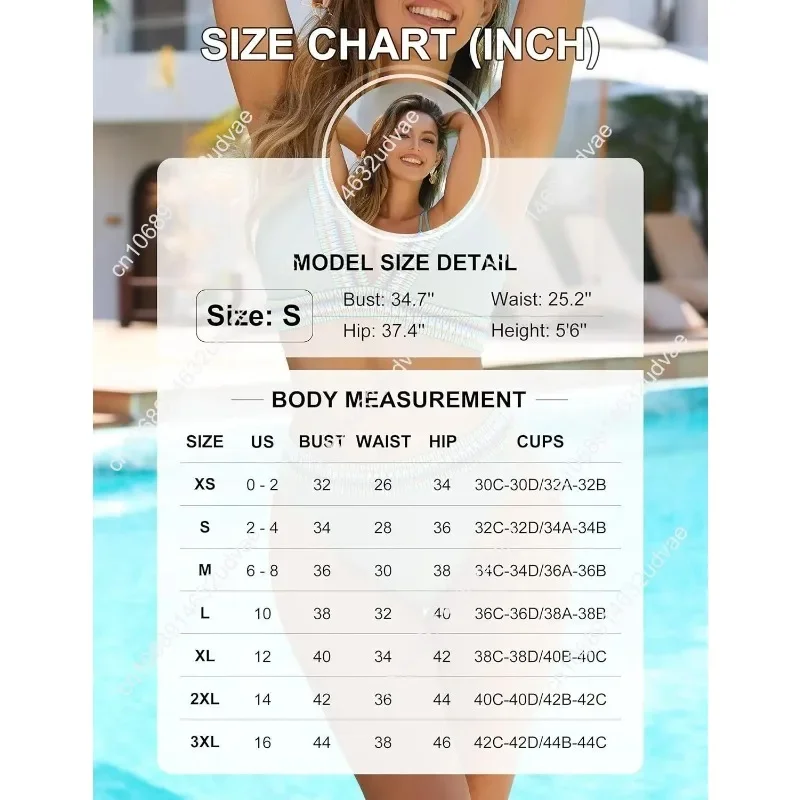 Blooming Jelly Womens High Waisted Bikini Sets Color Block Two Piece Swimsuit V Neck Crisscross Back Bathing Suit view 6