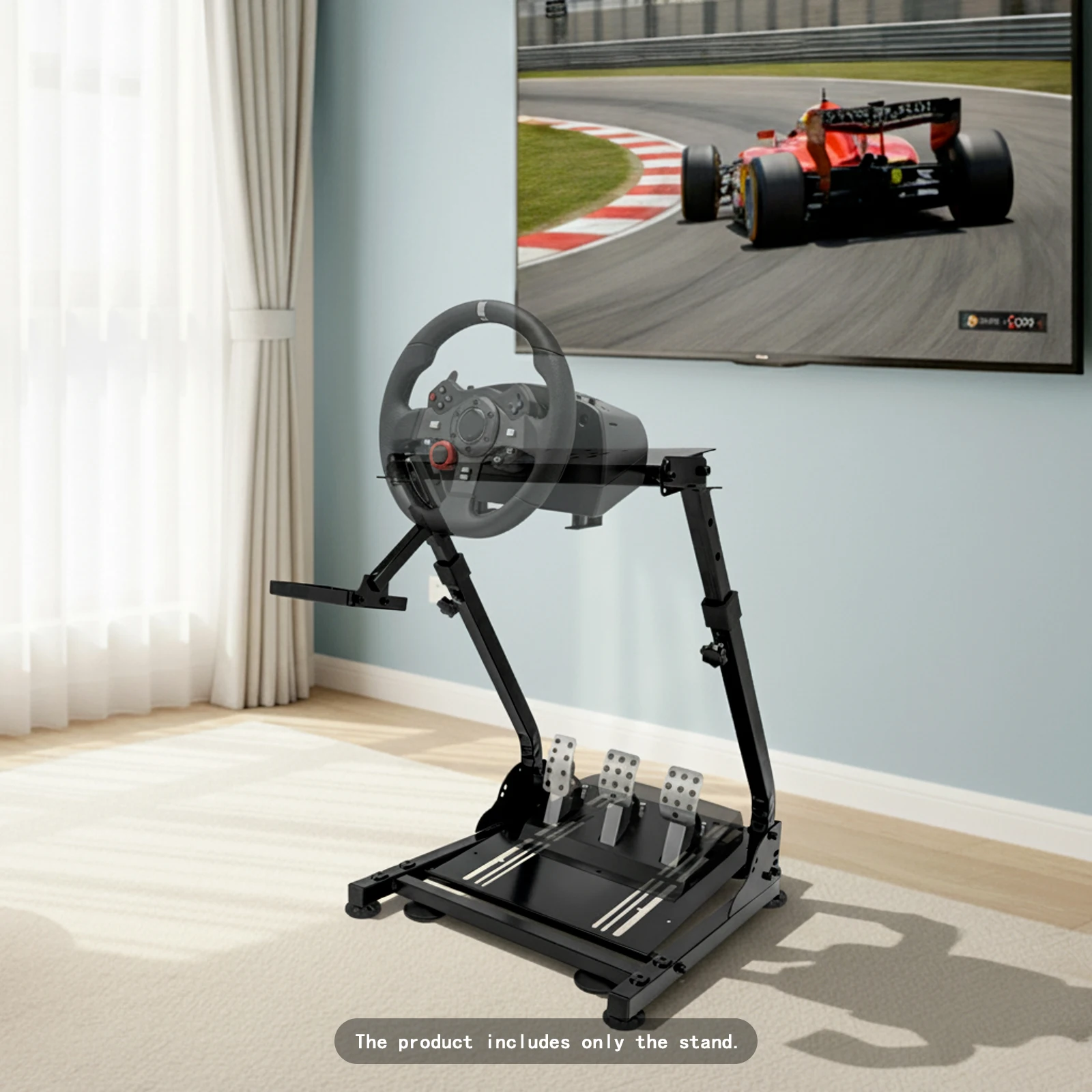 Faltbarer Rennradständer, kompatibel mit Logitech G25 G27 G29 G920 G923 TX F458 T500RS Fanatec Clubsport und Simcube-Pedalen – Detail 13