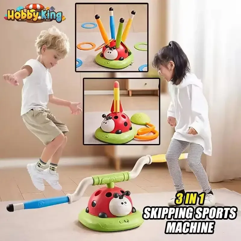 

3-In-1 Kid Skipping Rope Machine Ferrule Game Adjustable Sport Machine Multifunction Training Toy Indoor Outdoor Sport Equipment