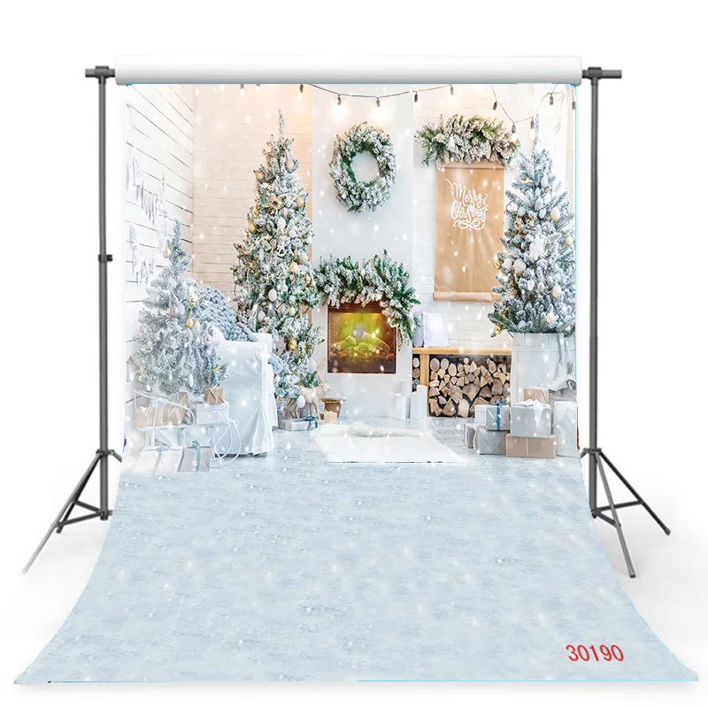 

SHUOZHIKE Christmas Tree Photography Backdrop Snow Gift Party Decor Kids Banner Background Holiday Photo Studio Prop DN-08