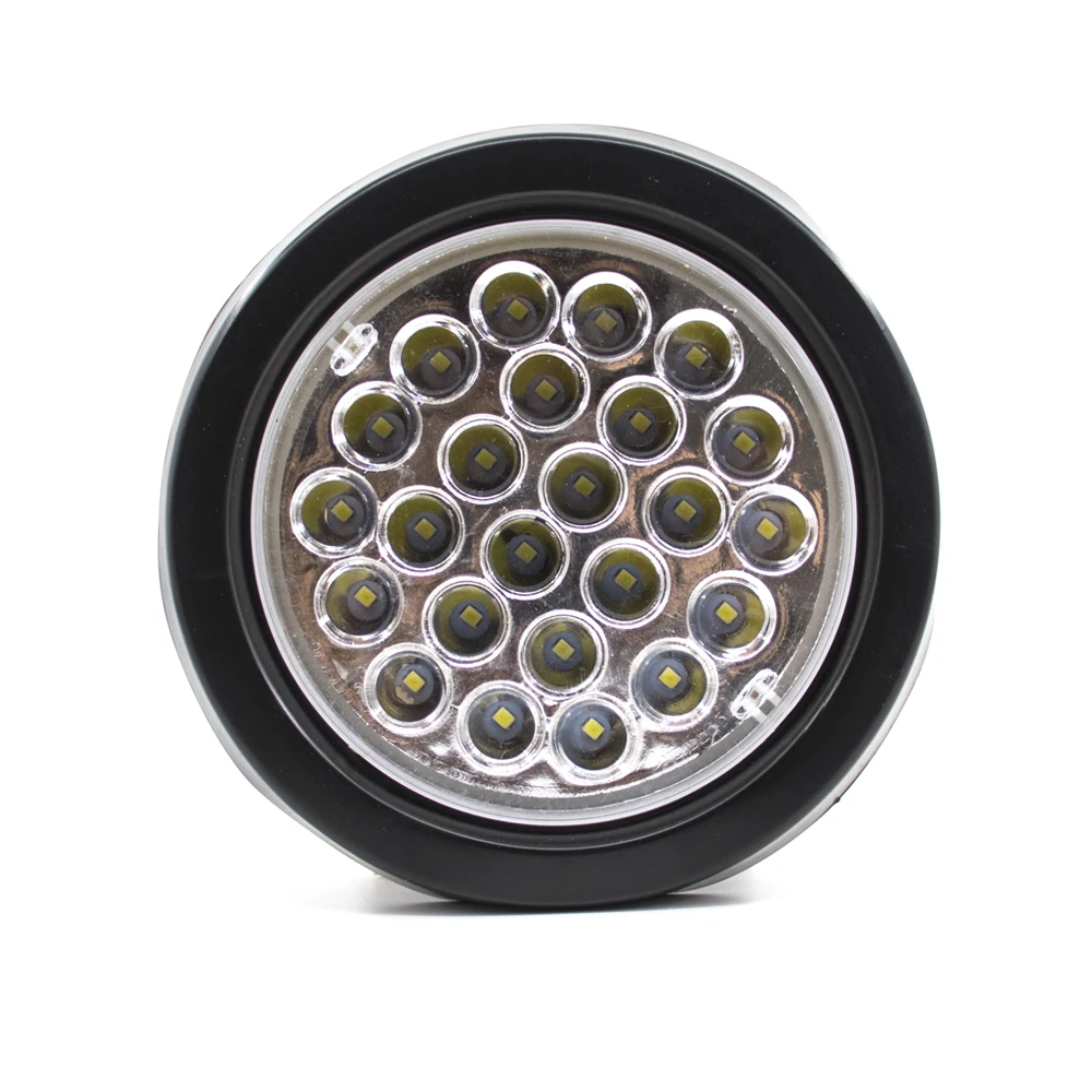 2Pcs 12V 24V 24 Round LED Rear Tail Light Brake Stop Side Marker Warning Indicator Reflector Truck Trailer Red Yellow White Lamp