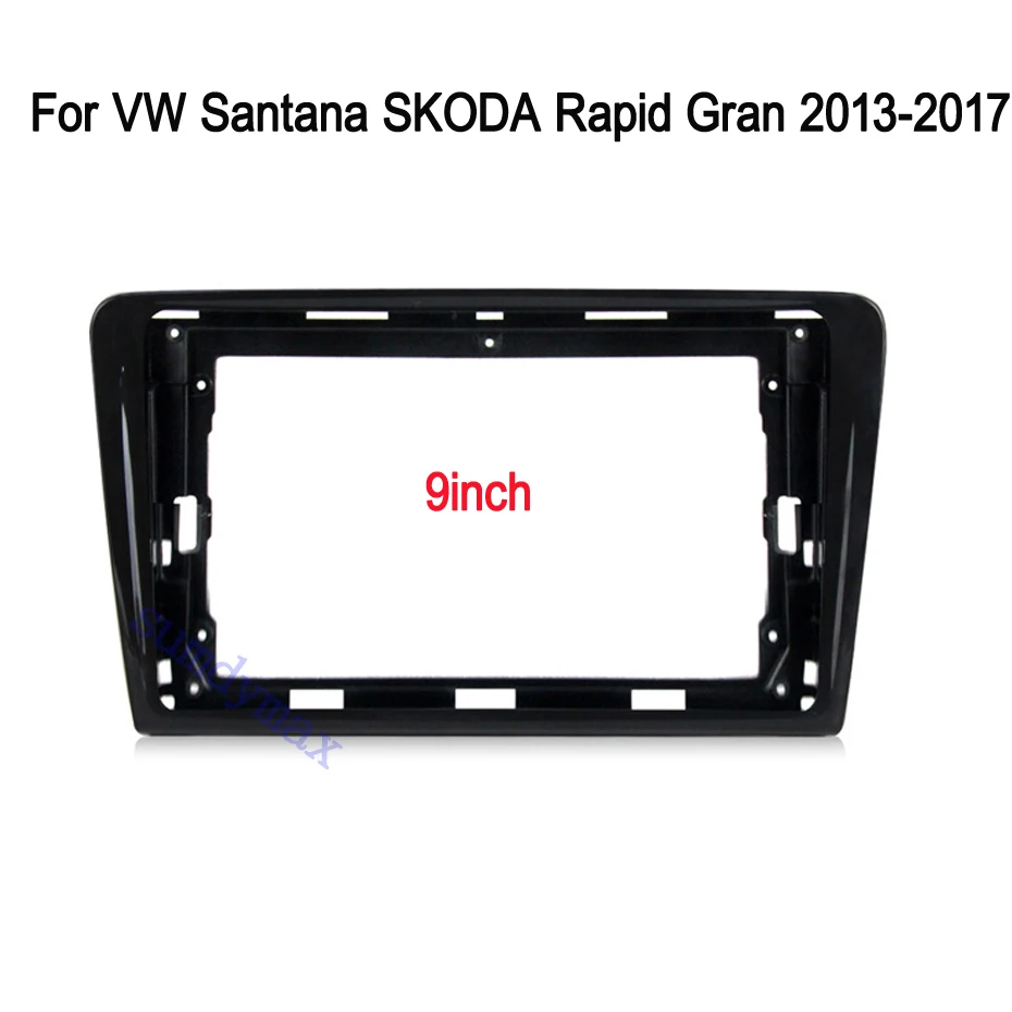 2 Din 9 pollici installazione autoradio DVD GPS Mp5 cornice in plastica Fascia per Volkswagen VW Santana SKODA Rapid Gran 2013-2017