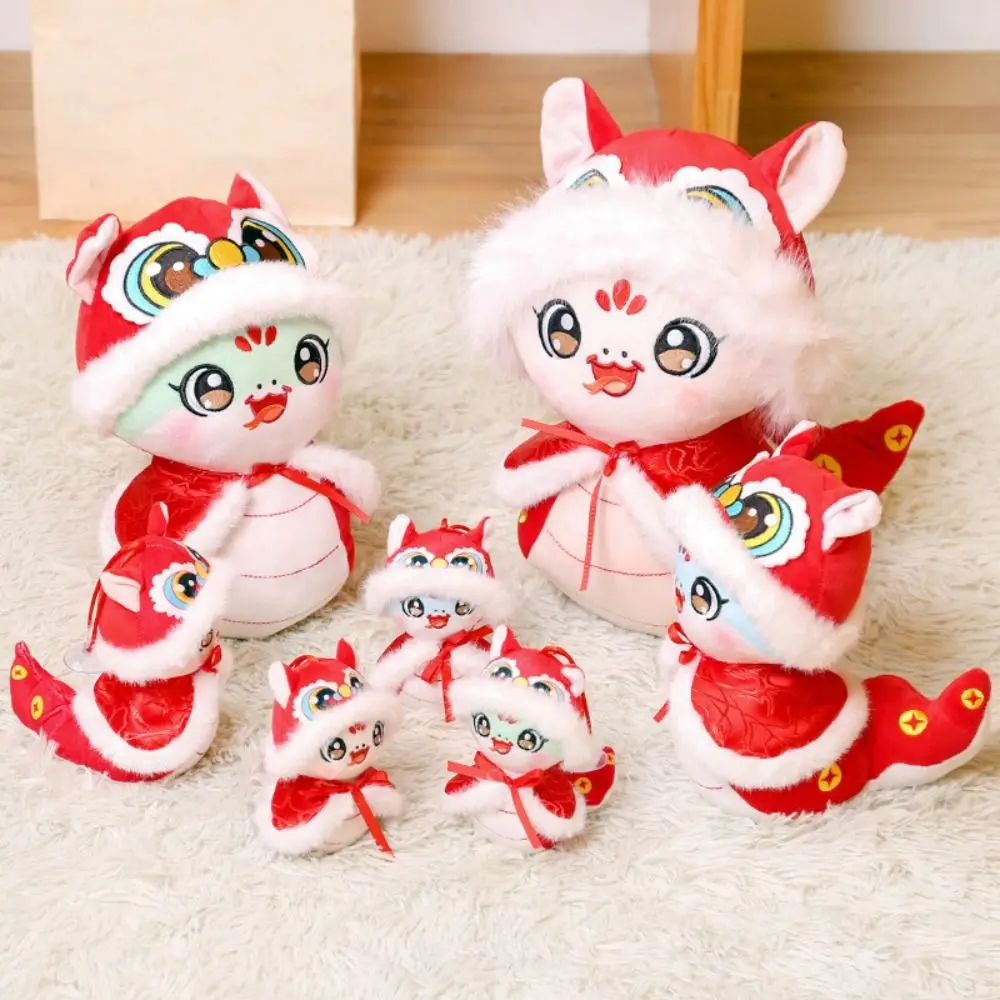 Big Eyes 2025 Snake Year Mascot Toy Hang Kawaii Lucky Snake Plush Doll Cartoon Funny Stuffed Animal Doll Birthday Gifts