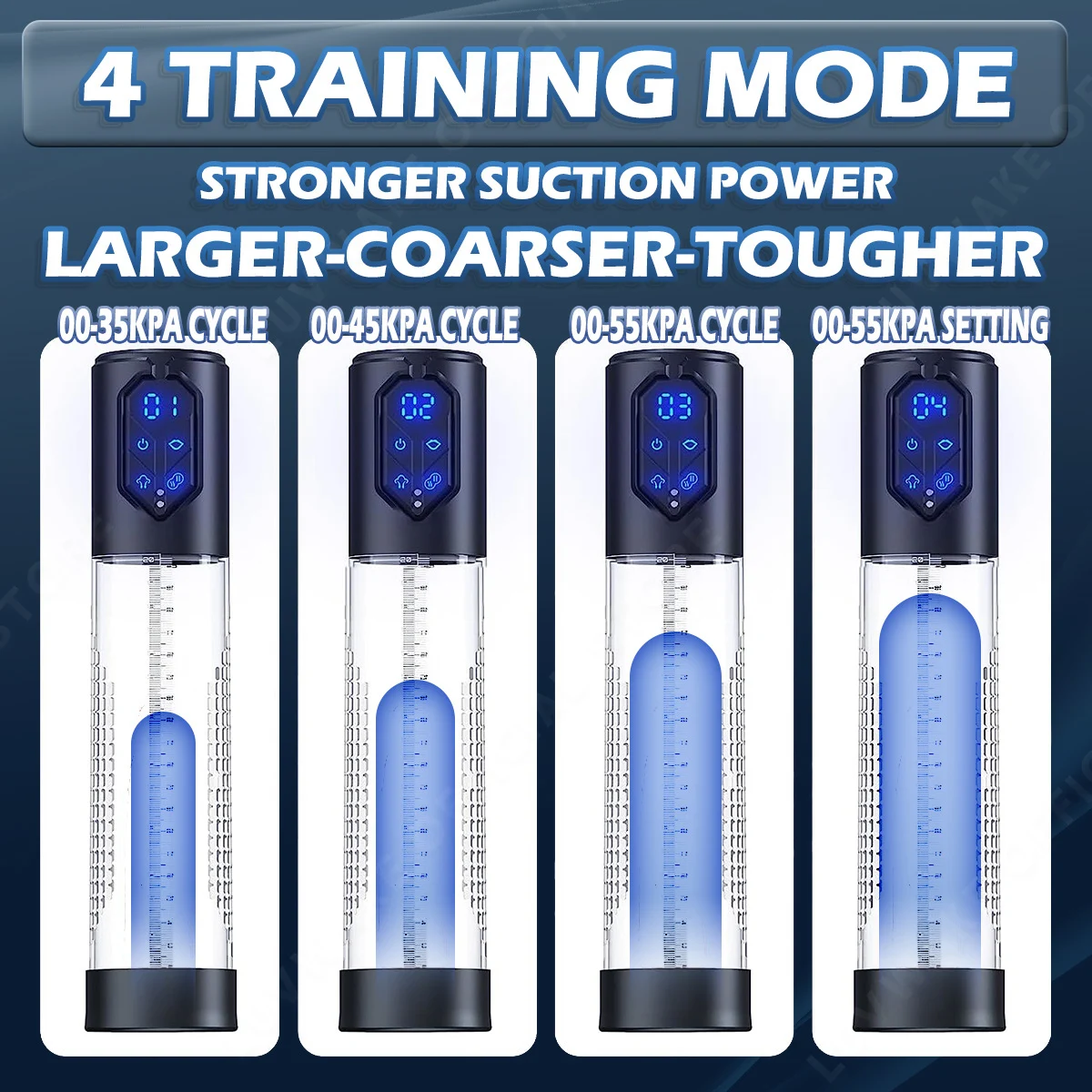 IPX7 مقاوم للماء مضخة القضيب الكهربائية لتوسيع رجل مضخة تفريغ توسيع تمديد مضخة 4 مستويات الشفط 2 الأكمام سيليكون