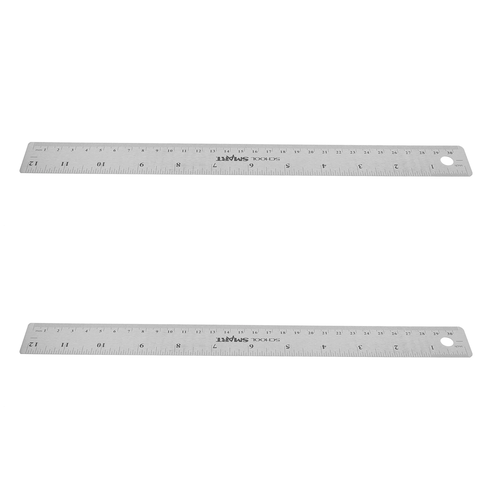 2 Pcs Stainless Steel Cork Ruler Student Backing Carpenter Corked Rulers for Engineering