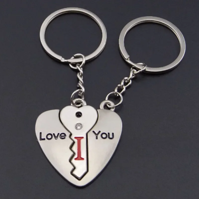 Metal Love Letter Couple Keychain Pendant Festival Souvenir Activity Small Gifts for Men and Women Keyrings