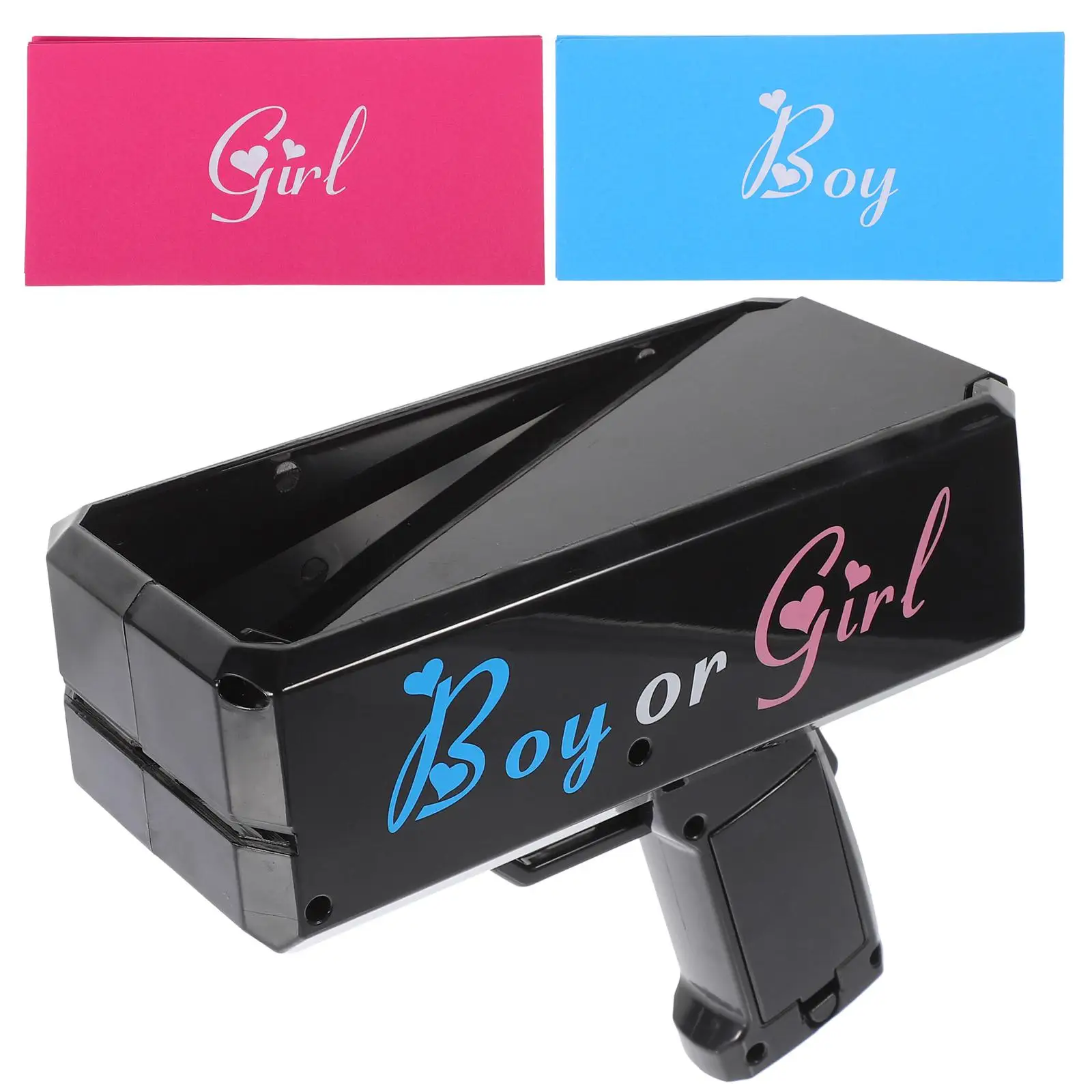 

Black Gender Reveal Party Boy Girl Paper Toy Small Paper Baby Shower Plaything Fun Props