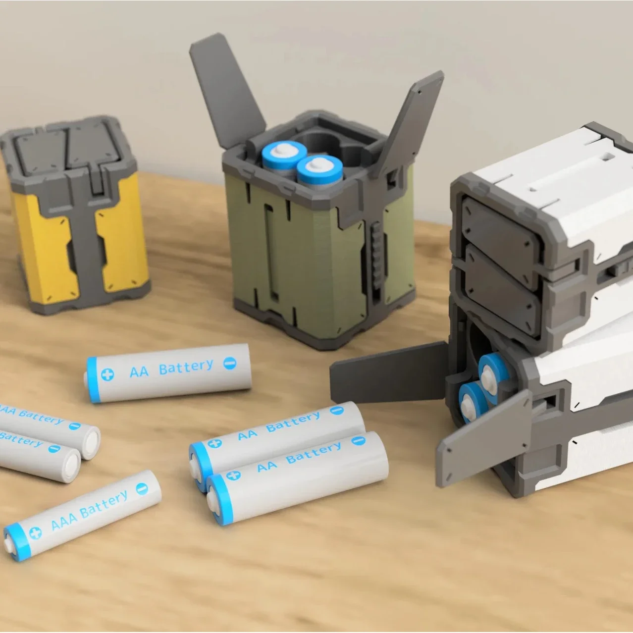 

Нет. 7 Нет. 5 18650 AA/AAA 21700 Ящик для хранения батарей Картриджи Ракетный ящик для хранения в механическом стиле Мех Ветровые аксессуары