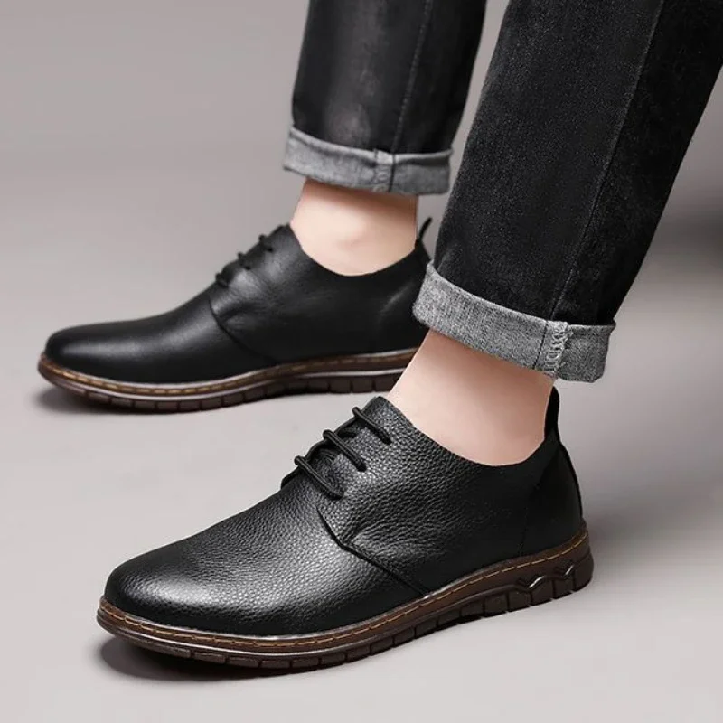 Loafers Man Casual Shoe Dress Shoes Formal Business Leather Men Cowhide High Quality Fashion Summer Sale Low Price New In Social