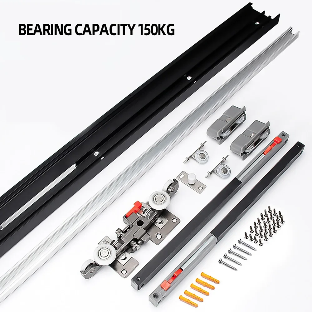 Fully Concealed Sliding Rail Sliding Door,Invisible Sliding Door, Bidirectional Buffering, Trackless Wooden Door Wheel Pulley image 2