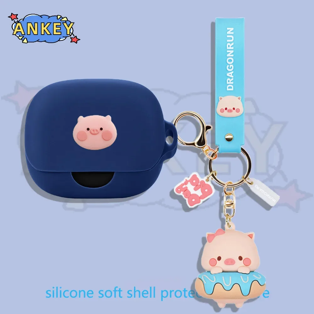 for Anker Soundcore AeroFit Pro Case Pink Pig Silicone Case Earbuds Soft Protective Headphone Cover Headset Skin