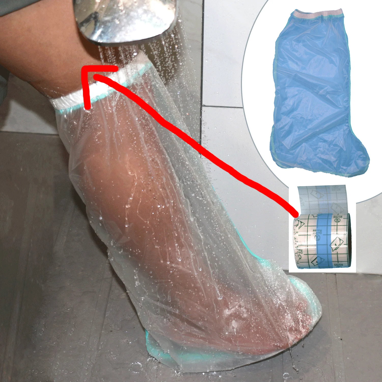 

Waterproof Foot Cast Cover Reusable Elastic Ankle Wound Protector for Adults Postoperative Reusable Ankle Wound Protector