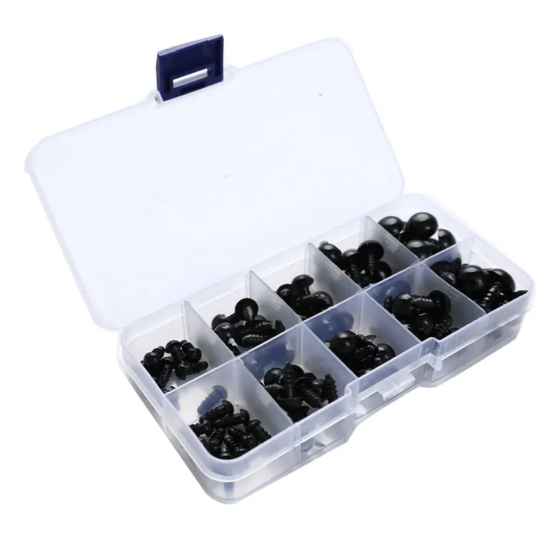 100Pcs/Set 6-12mm Plastic Safety Eyes Children DIY Anime Doll Puppet Toy Eyes