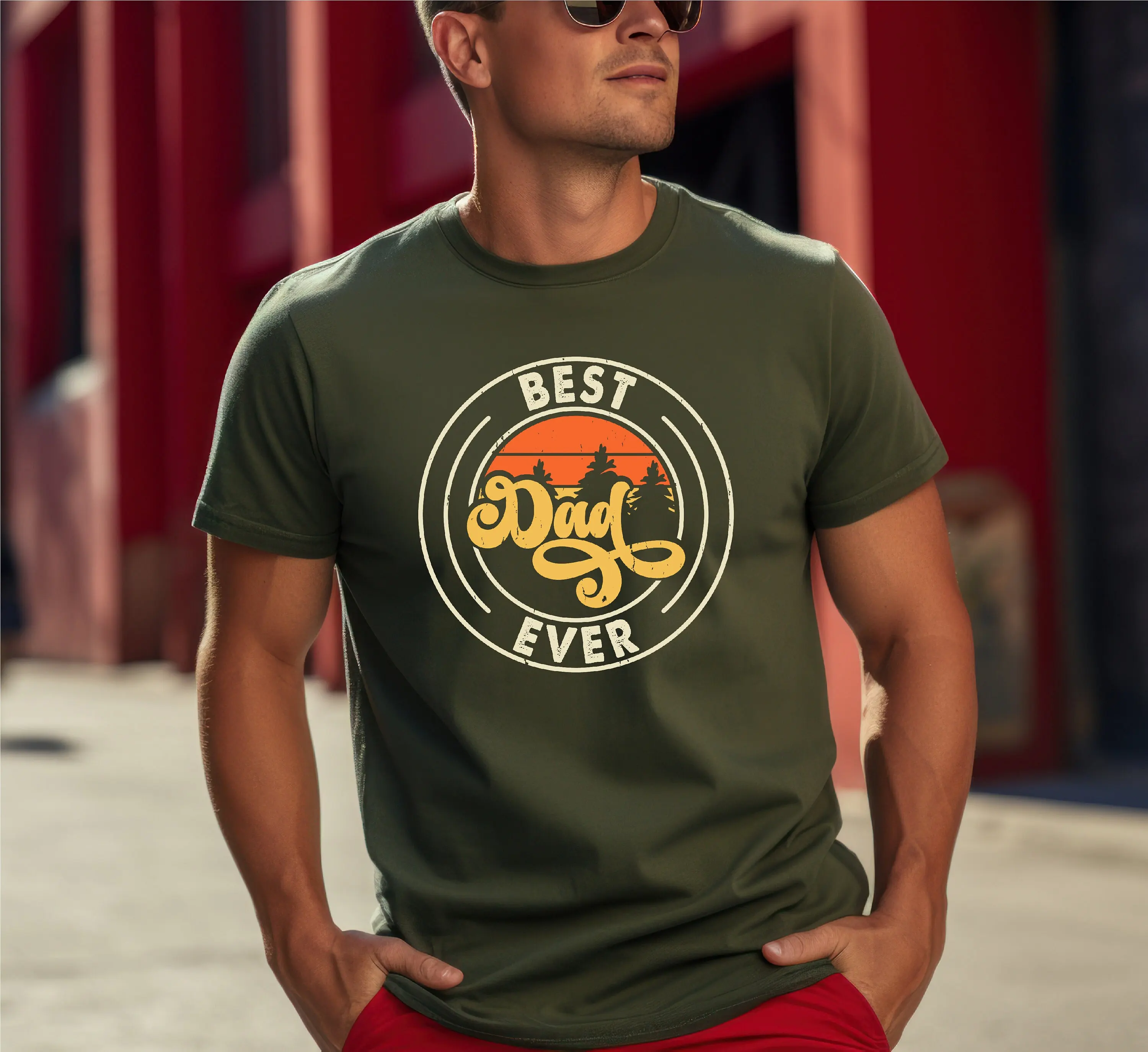 Best Dad Ever T Shirt Fathers Day For Dada Daddy Father Papa