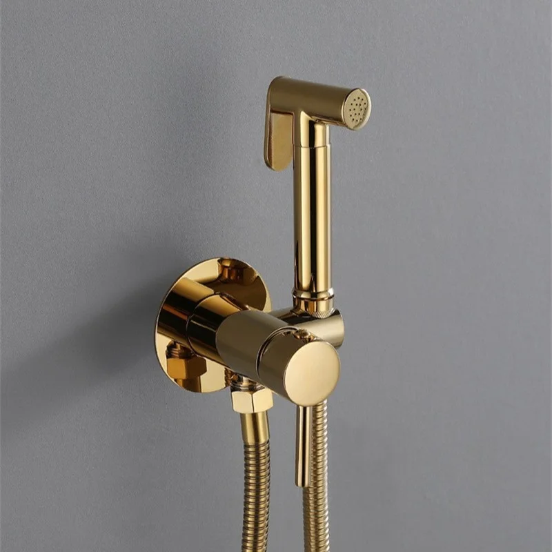 

Brushed Gold Toilet Bidet Faucet Hot and Cold Black Toilet Sprayer Kit Brass Hand-Held Grey Toilet Faucet Sprayer Shower Head