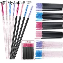 50 stücke Einweg Make-Up Pinsel Wimpern Microbrush Mascara Zauberstäbe Kosmetik Applikator Augenbraue Micro Pinsel Lash Erweiterung Liefert