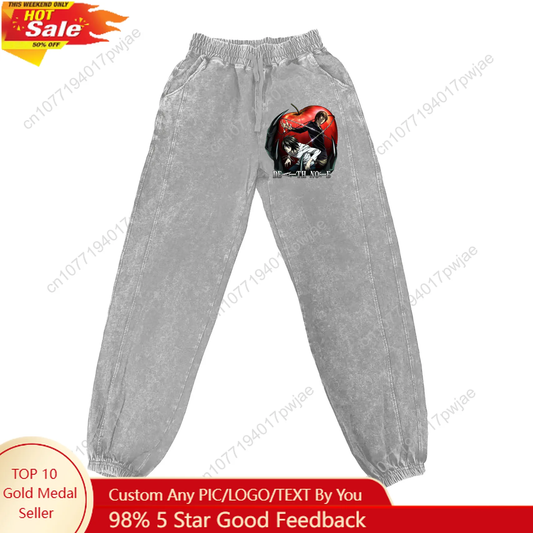 

Anime DEATH NOTE Pants Man Woman Teenager Retro Vintage Trousers Cotton Elastic Sweatpant Custom Made Pant With Pocket