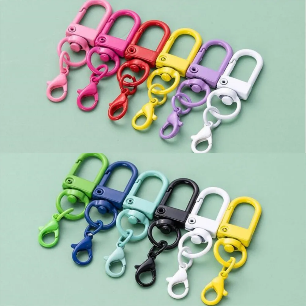 10pcs/lot Colorful Lobster Clasp Hooks Keychain With Lobster Matel Clasps For DIY Jewelry Making Dog Buckle Neckalce Accessories