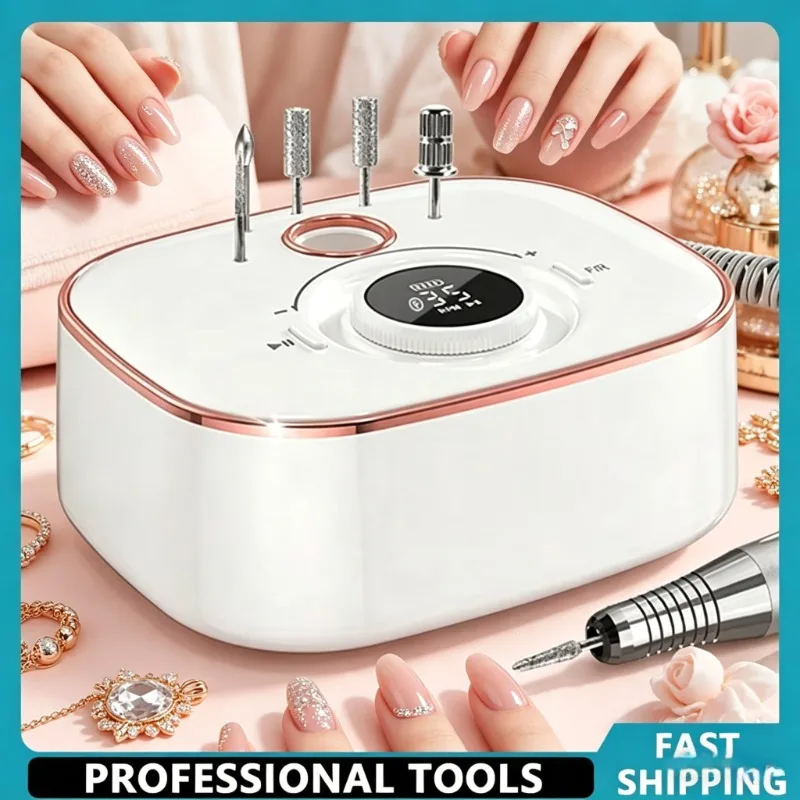 

Electric Nail Drill Manicure Set 35000RPM Low Noise LED Display Professional Nail Sander & Care Accessories