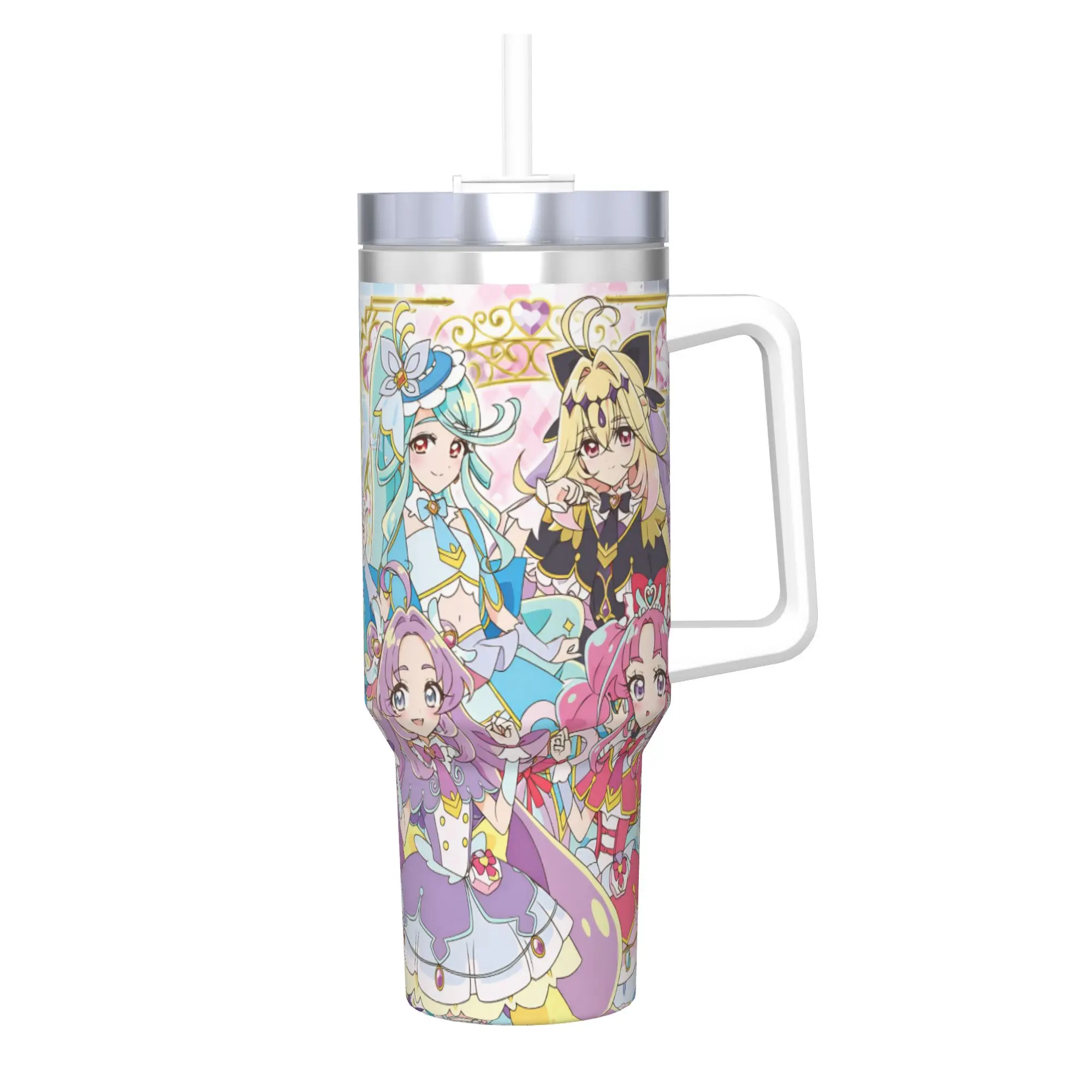 Soaring Sky Pretty Cure Tumbler 40oz Stainless Steel Double Wall Vacuum Insulated  Mug Cups With Straw