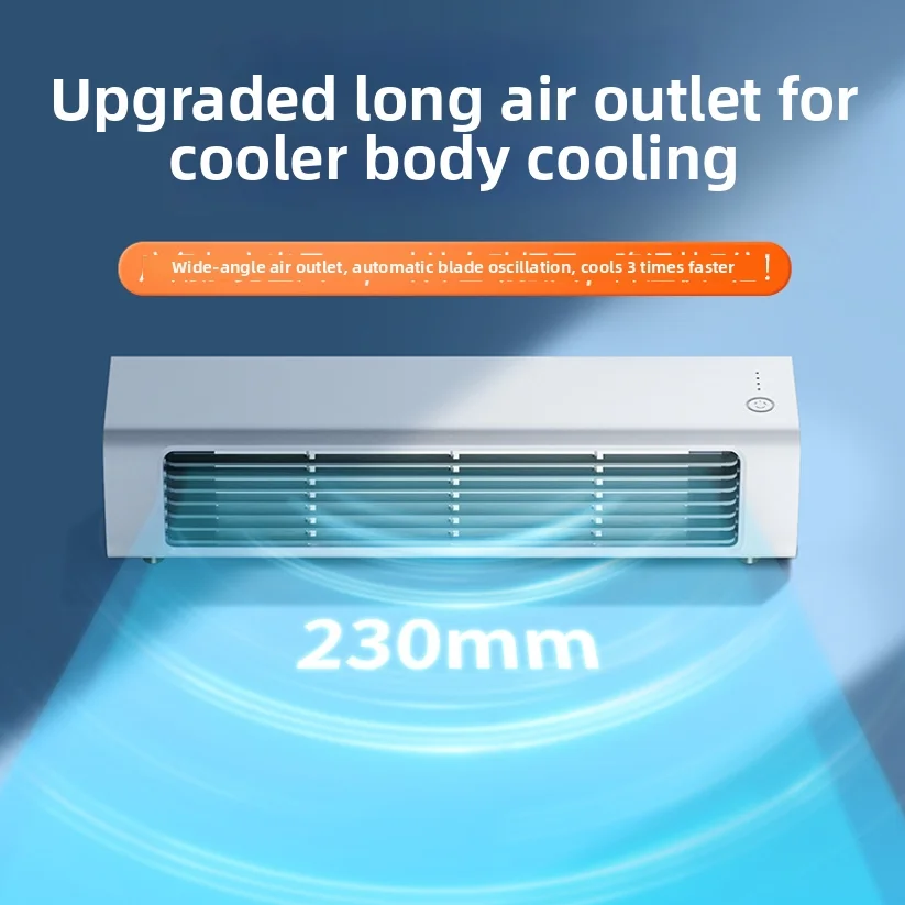New Wireless Bladeless Tower Fan, Portable Usb Charging, Office Air Conditioner, Wall-mounted Fan