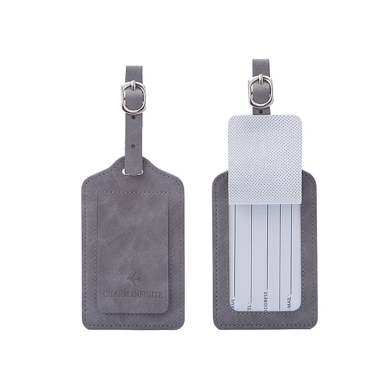 PU leather aircraft logo luggage tag, anti loss with name card, suitable for luggage and travel bags