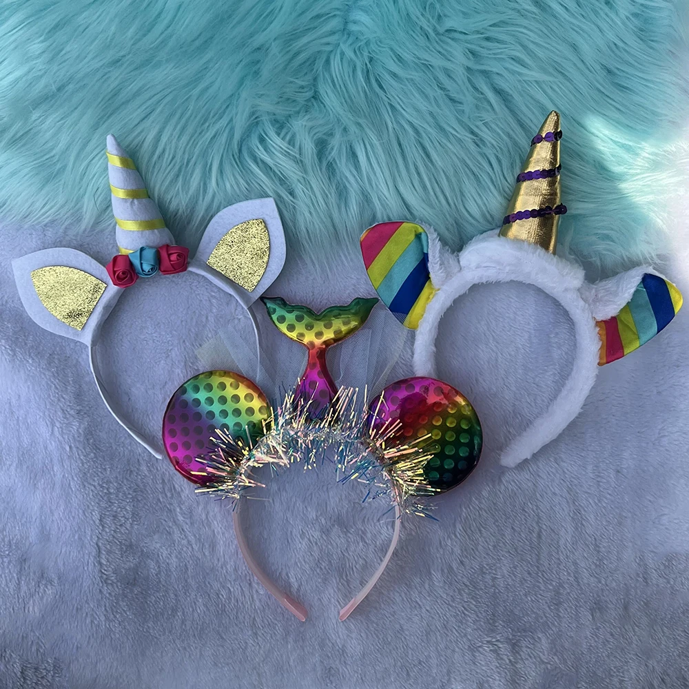 Diadema de sirena para mujer, disfraz de unicornio, banda para el pelo, actuación, fiesta, niñas, niños, cabeza, regalos de cumpleaños