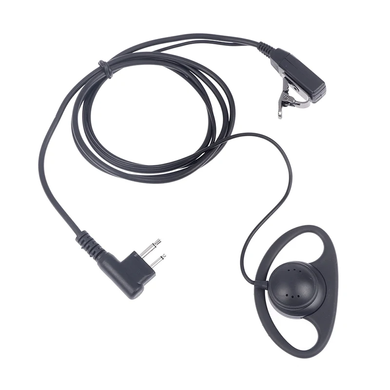 

2 Pin D-Shape Earpiece Headset MIC PTT Mic Earpiece Earphone For Baofeng For Kenwood For Puxing TYT Radio Unilateral Headphone