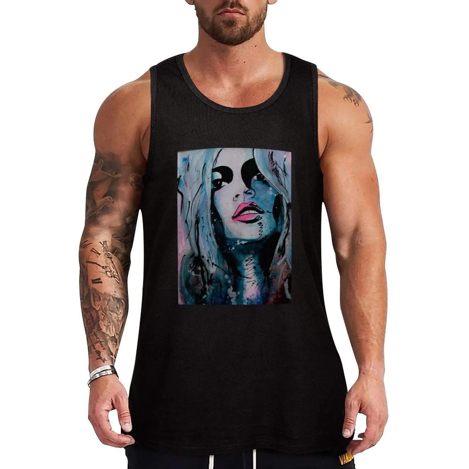 

Kate Moss Tank Top Men's cotton t-shirt Man summer clothes clothes for men summer