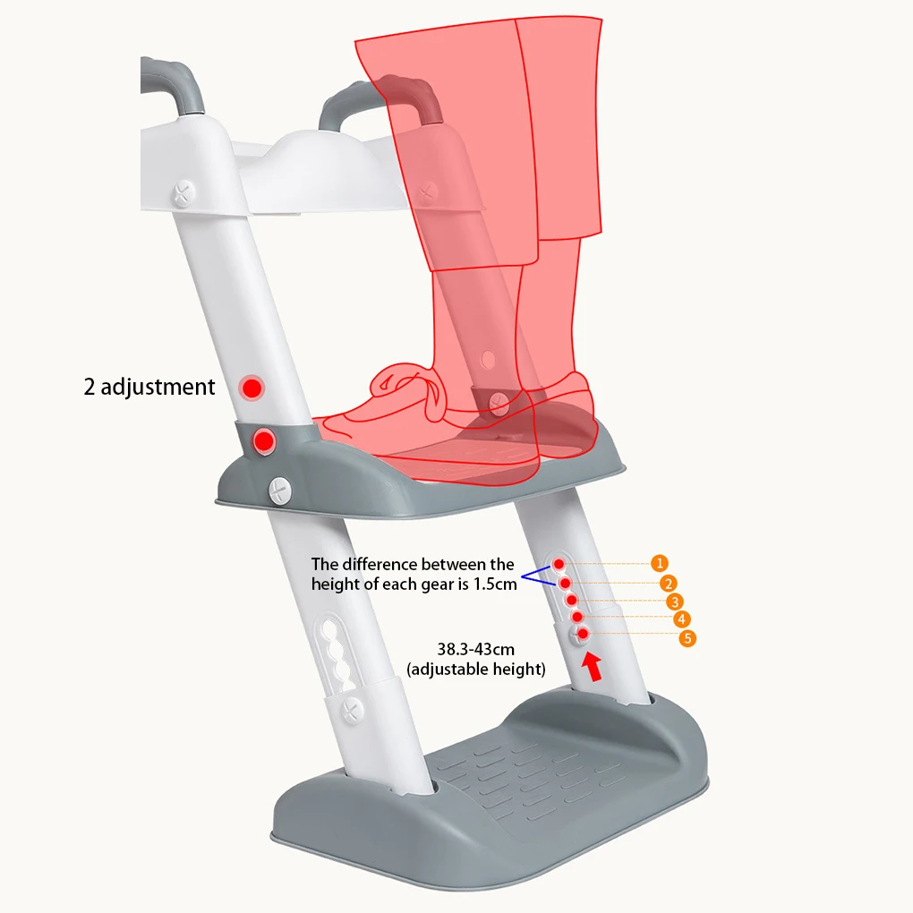 

Baby Potty Chair Height Adjustable Household Training Seat with Ladder