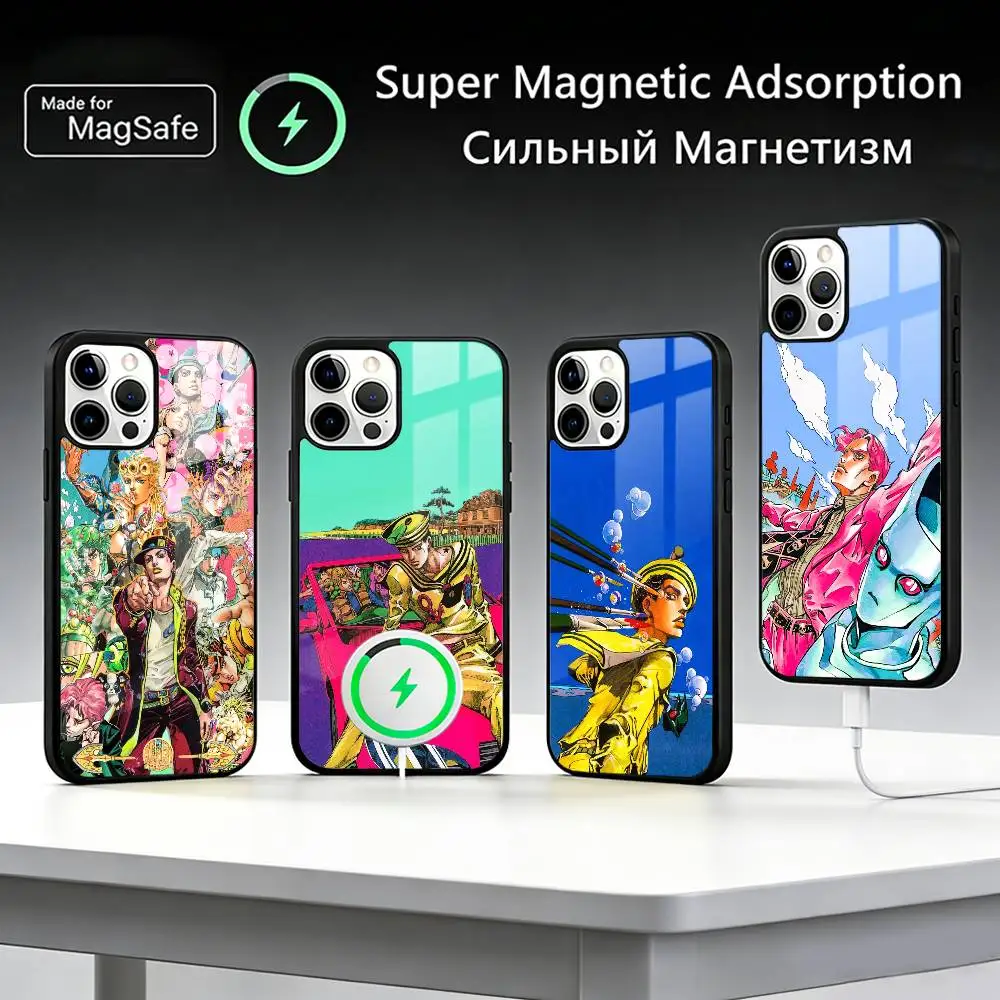 

JOJOS B-Bizarres Adventures Phone Case For iPhone17,16,15,14,13,12,11 Plus,Pro Max For Magsafe Wireless Charging