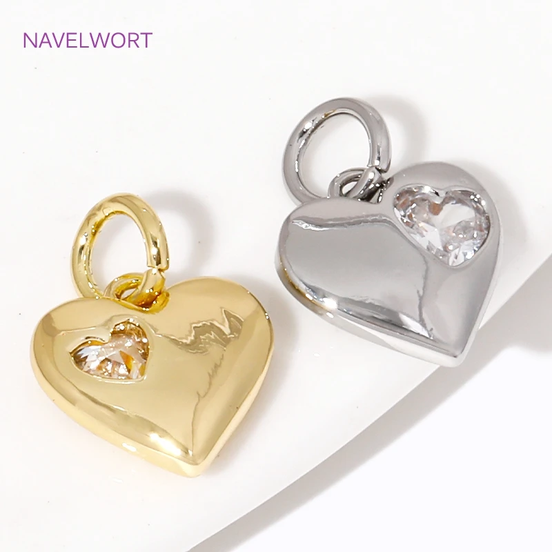 Brass Charms For Jewelry Making 18K Gold Plated Stars/Moon/Heart/Flowers Shape With Zircon Charms Pendants DIY Accessories