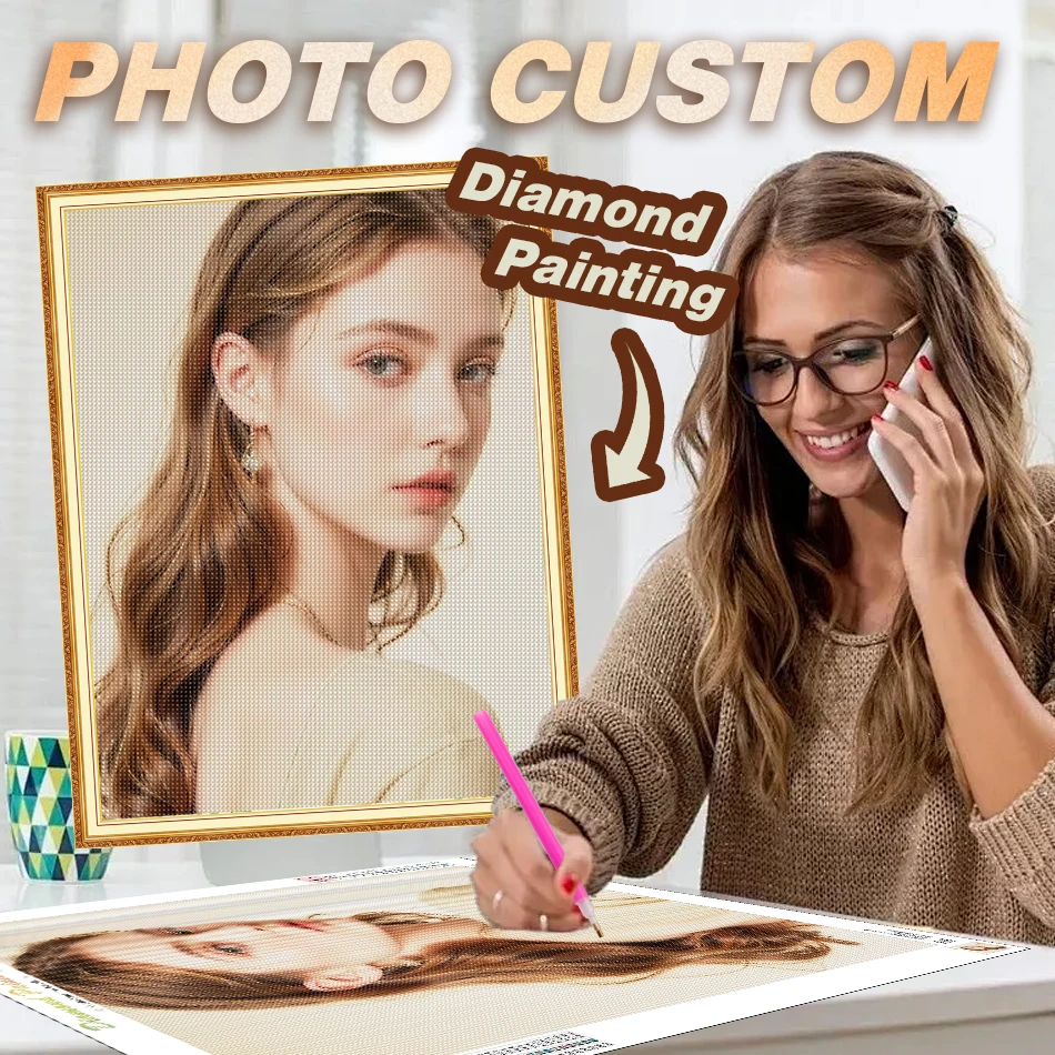 5D DIY Diamond Painting Photo Custom Rhinestone Picture of Rhinestones Make Your Own Embroidery Weeding and Parents gift